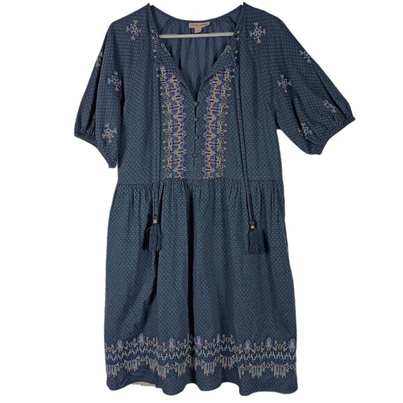 Knox Rose Boho Embroidered Tassel Dress M - Picture 1 of 8
